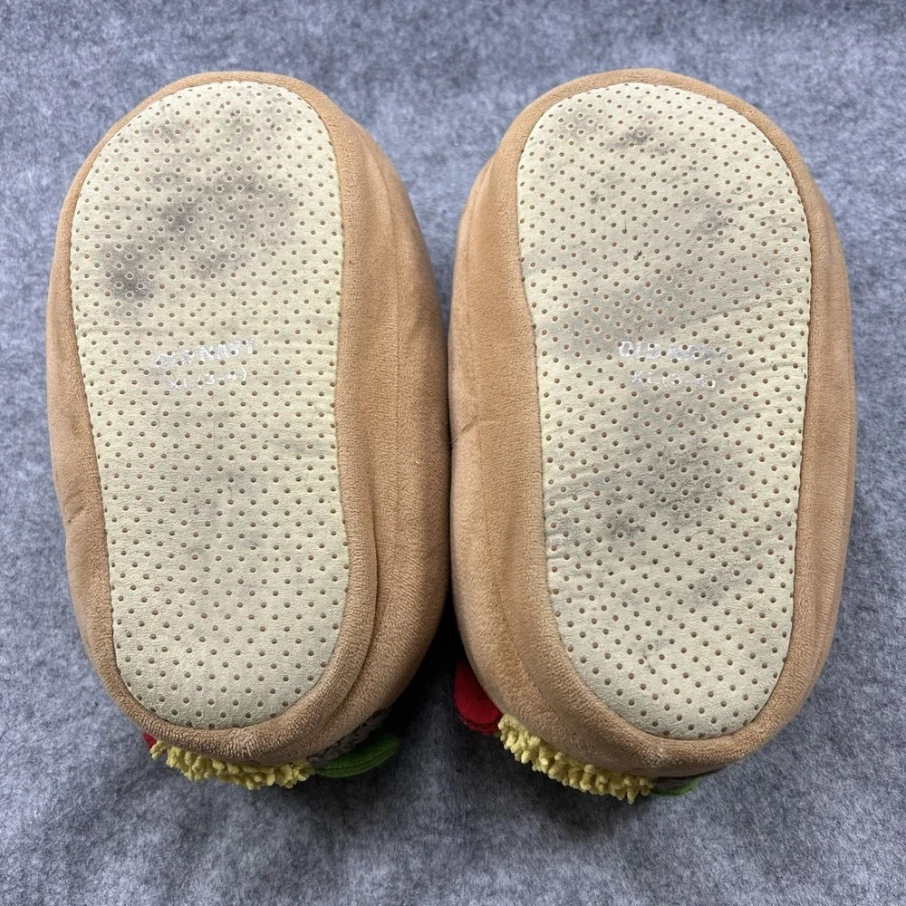 Old Navy Critter Slippers XL (3Y-4Y) Brown Taco Novelty Plush Shoes